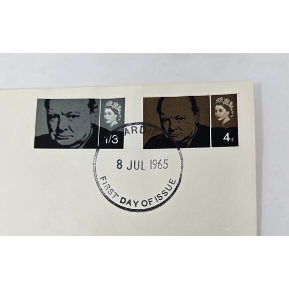 Sir Winston Churchill First Day Issue Two Phosphor Stamps 8 July 1965 Envelope - Picture 3 of 5